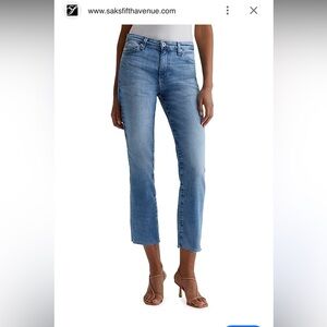 AG Mari Crop High Rise Slim Straight Classic Blue Women's Jeans 28